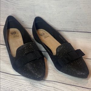 G.C. Shoes Allegra black sparkle bow flats